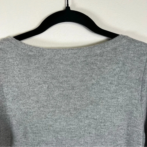 Lulus Womens Cinch Side Shirt Gray Long Sleeve Blouse Stretch Soft Bow Small NWT - Picture 10 of 12